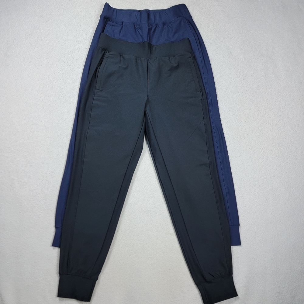 Eddie Bauer Jogger Pants Women's Small Black Blue Tapered Athleisure Lot of 2